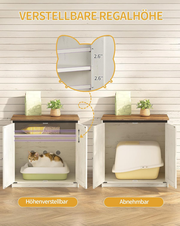 Hzuaneri Katzenklo Schrank, Verstecktes Katzenschrank mit Stauraum, Katzenhaus mit Magnetischen, Bau