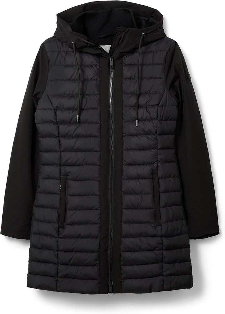 TOM TAILOR Damen Lange Softshell Steppjacke XXL 14482 - Deep Black, XXL 14482 - Deep Black