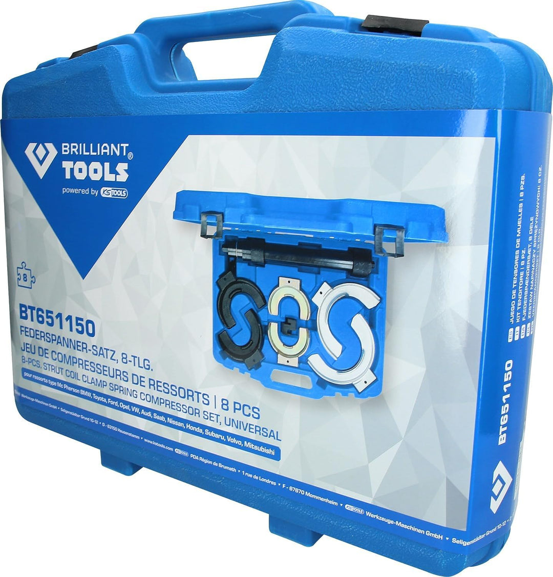 BRILLIANT TOOLS BT651150 Federspanner-Satz | 15-tlg. [Powered by KS TOOLS]