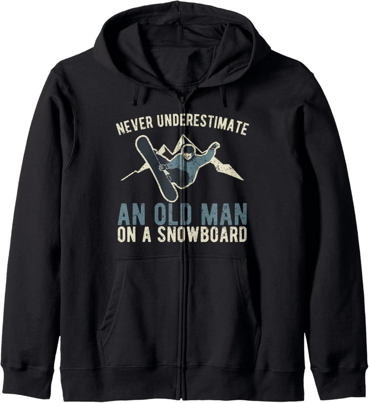 Snowboard Never Underestimate an Old Man Gift Kapuzenjacke