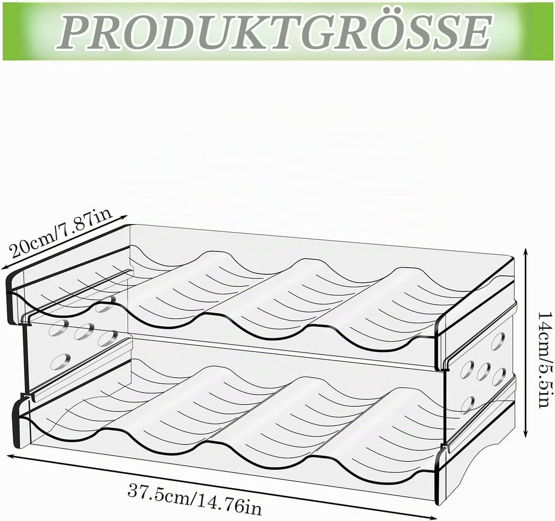 Kühlschrank Organizer Flaschen: 8 Flaschen Stapelbarer Flaschenhalter, Weinflaschen Halter, Weinflas