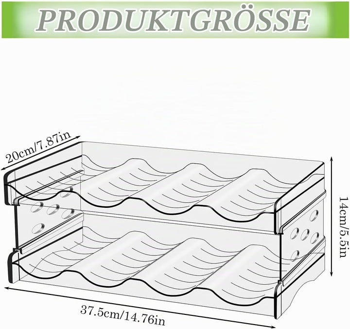 Kühlschrank Organizer Flaschen: 8 Flaschen Stapelbarer Flaschenhalter, Weinflaschen Halter, Weinflas