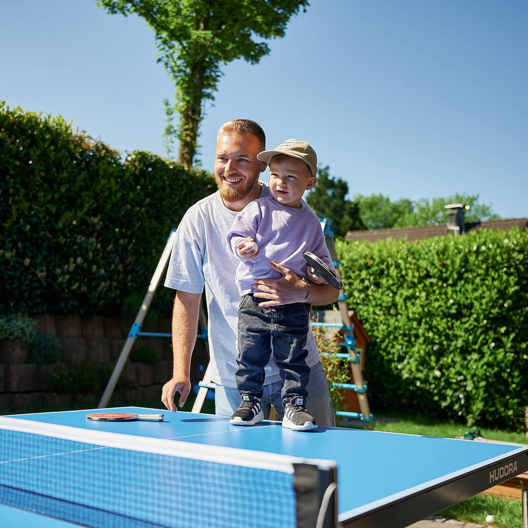 HUDORA Tischtennis Set Outdoor - hochwertiges Tischtennisschläger Set mit 2 Schlägern &amp; 3 Bällen - P