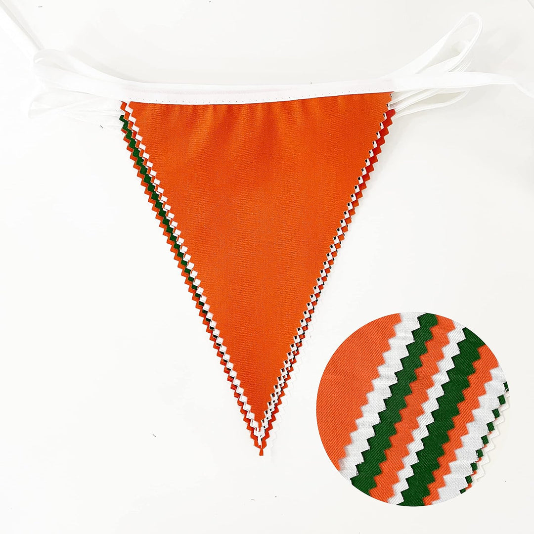 32Ft Grün Orange Weiss Wimpelkette Banner Party Dekoration Stoff Wimpel Dreieck Flagge Girlande für