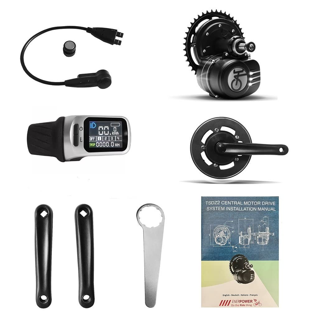Enerpower Tongsheng TSDZ2B 48V 250W Mittelmotor Freilauf (Edition 2020) mit Zubehör und Display Disp