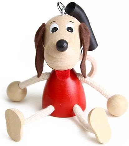 Schwingfigur Hund rot – Handgefertigte Dekoration aus Holz