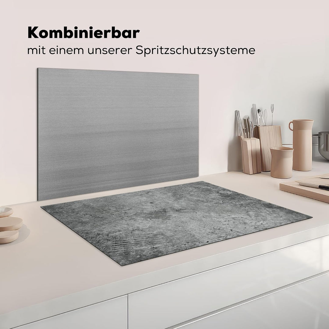 KitchenYeah© Herdabdeckplatte Einteilig Abdeckplatten Cerankochfeld Betongrau 51.5L x 76B cm, Betong