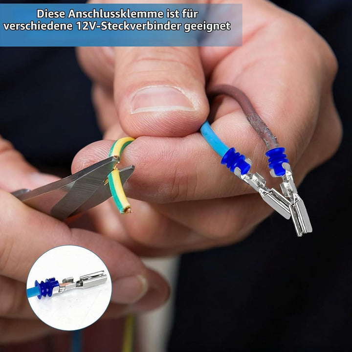 Kfz Stecker Pins Elektrik Set, 813 Stück Kfz Stecker Pin Zubehör 1/1.5/1.8/2.2/2.8/3.5mm, Drahtdicht