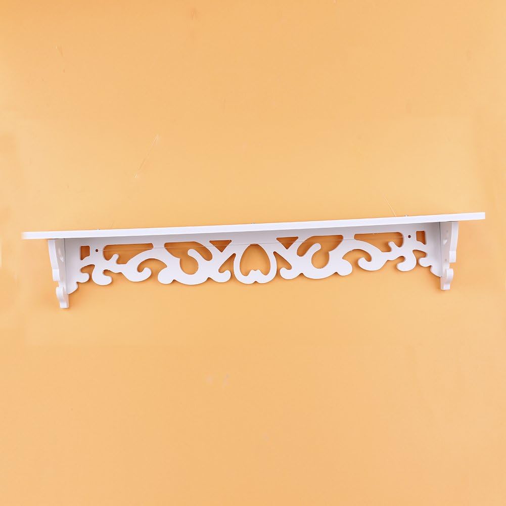 Yosoo weiss Regal Shabby Chic Filigrane Stil Cut Out Design Wandregal, Pastoral Hohl geschnitzt Wand