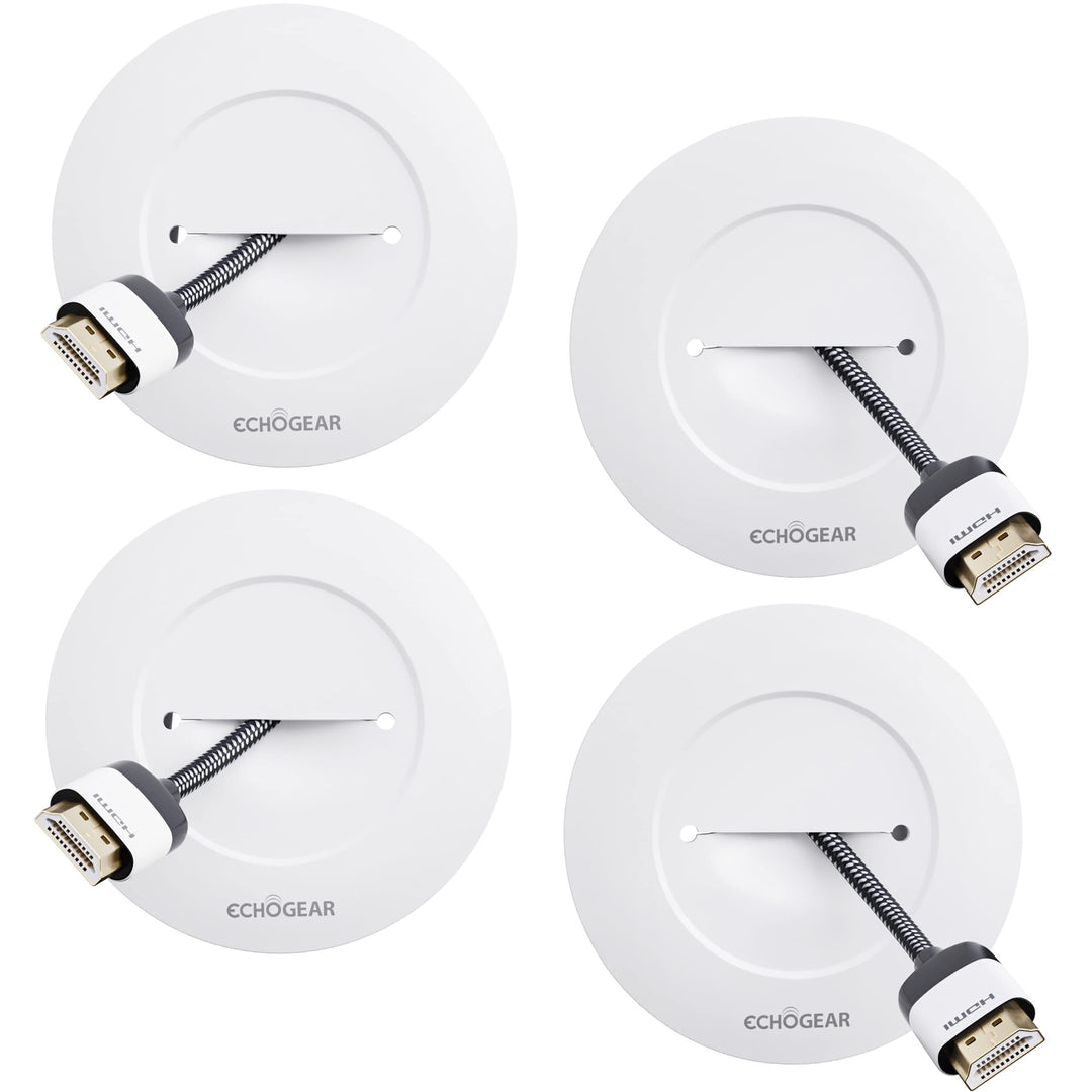 Echogear Kabel-Abdeckung für Wandfernseher - Wand-Kabeltüllen-Kit CMIWG White 2 Pack, White 2 Pack