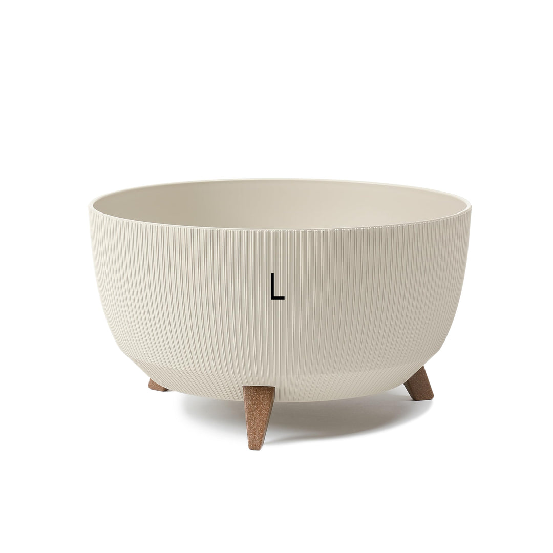 MELTOM Blumentopf Schale mit Füssen Einsatz Kräutertopf Übertopf Pflanzschale Eco Recycled (Baumwoll