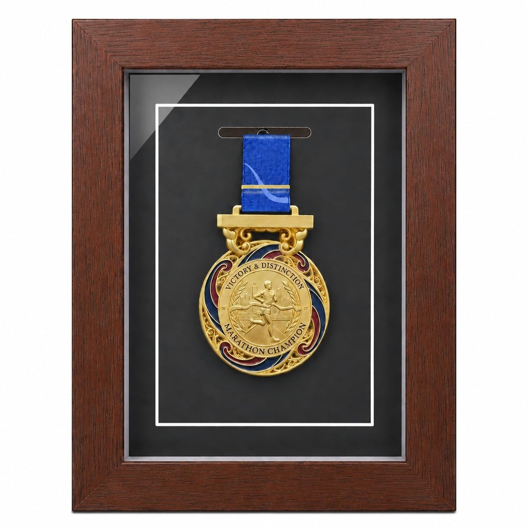 Medaillenrahmen 6x8 Inch, Walnuss-Finish, für Medaille