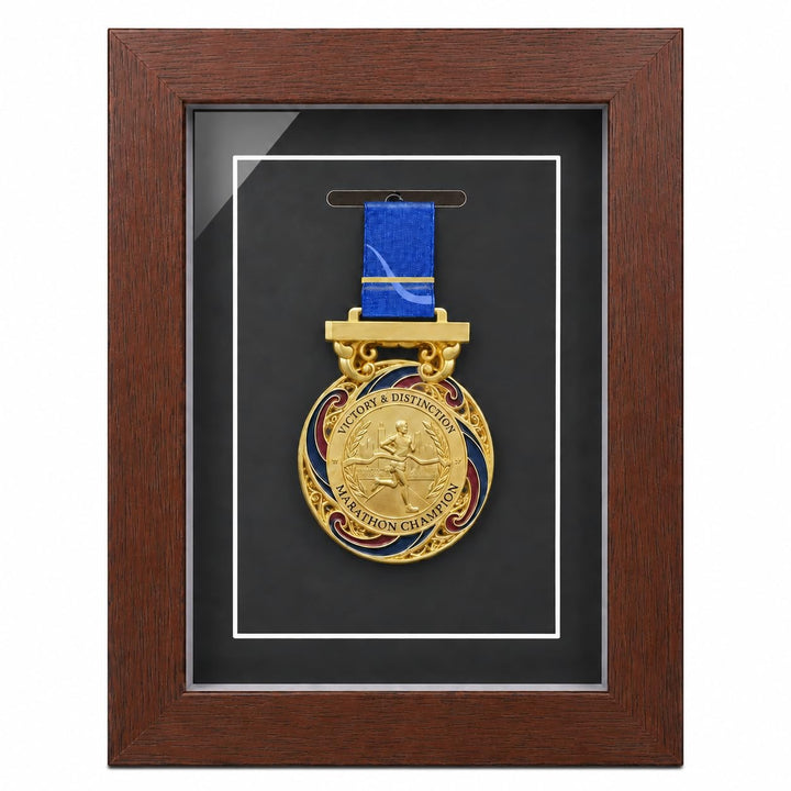 Medaillenrahmen 6x8 Inch, Walnuss-Finish, für Medaille
