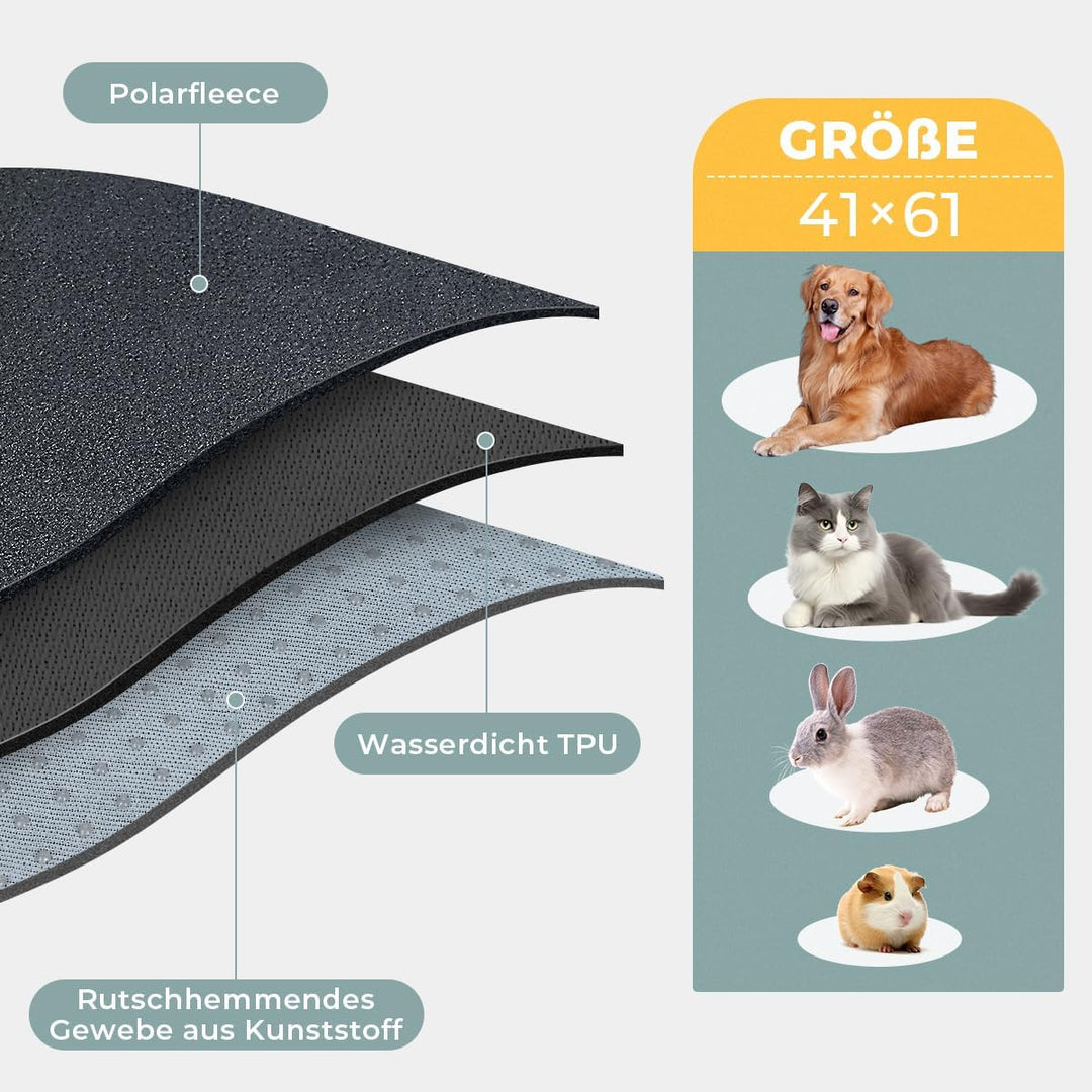 Welpen Unterlagen 2 Stück 41 x 61 cm Inkontinenzunterlage Waschbar PIPI Pads für Meerschweinchen Hun