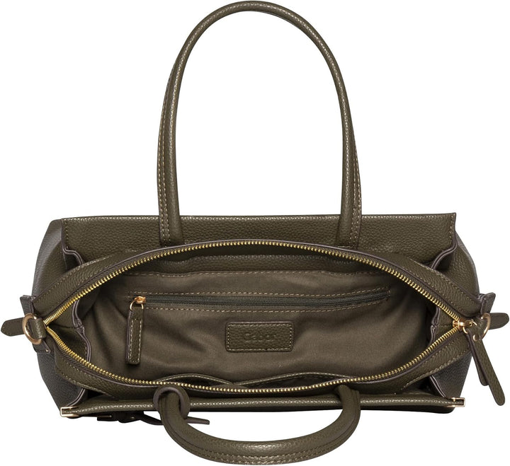 Gabor bags Gela Damen Shopper Umhängetasche Reissverschluss Beige 35x13,5x24 Oliv, 35x13,5x24 Oliv