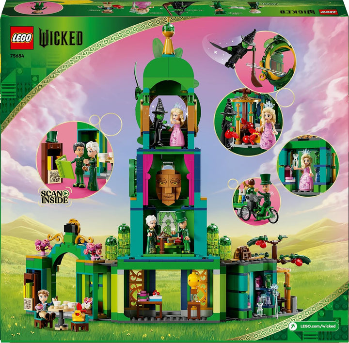 LEGO Wicked Willkommen in Emerald City, Spielzeug mit Turm, Glinda und Elphaba Mini-Puppen, Geschenk