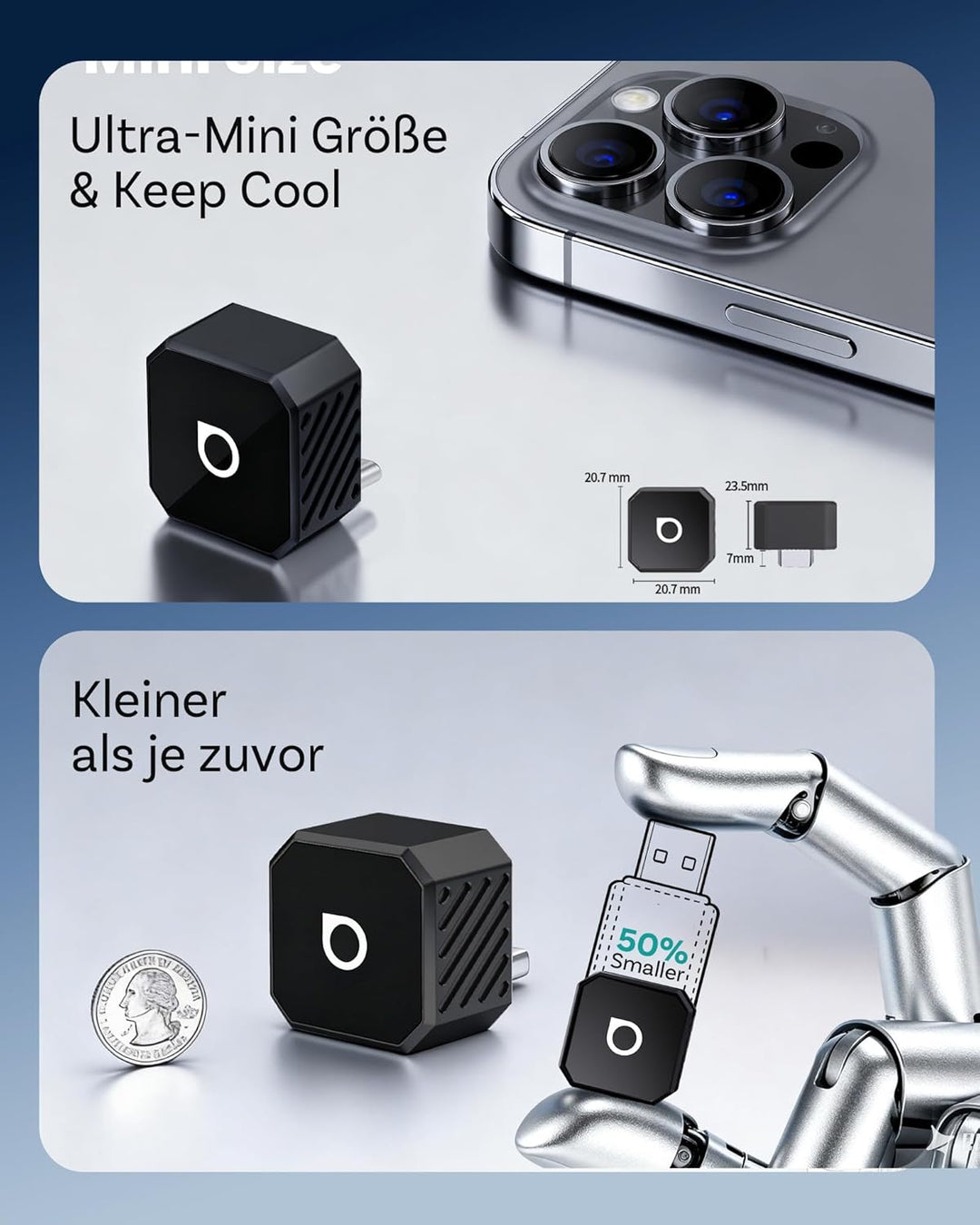2026 Upgrade Ottocast Mini Pot, Wireless CarPlay &amp; Android Auto Adapter, Plug &amp; Play, WLAN 2.4G+5G,