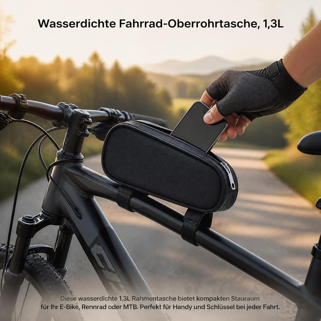 Oberrohrtasche Fahrrad 1,3 L kompakt für E-Bike