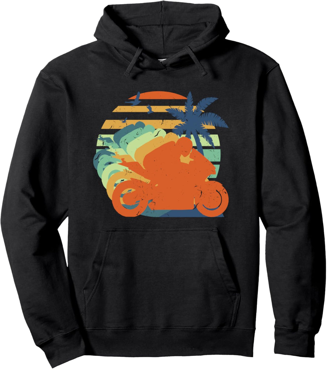 Biker, Motorradfahrer, Motorradfahrer, Motorrad Retro Pullover Hoodie