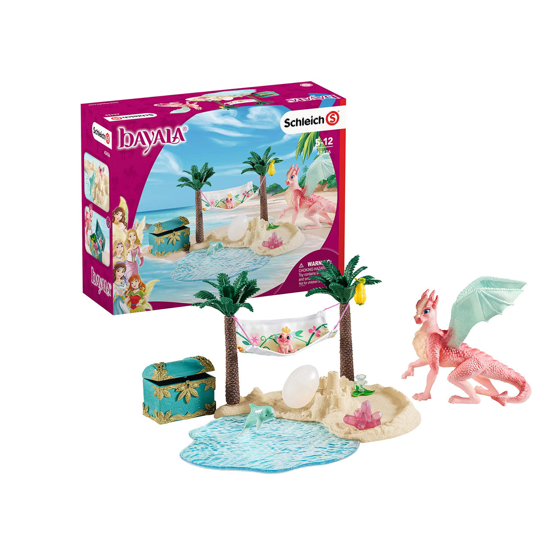 SCHLEICH 42436 bayala Spielset - Dracheninsel mit Schatz, Spielzeug ab 5 Jahren Single, Single