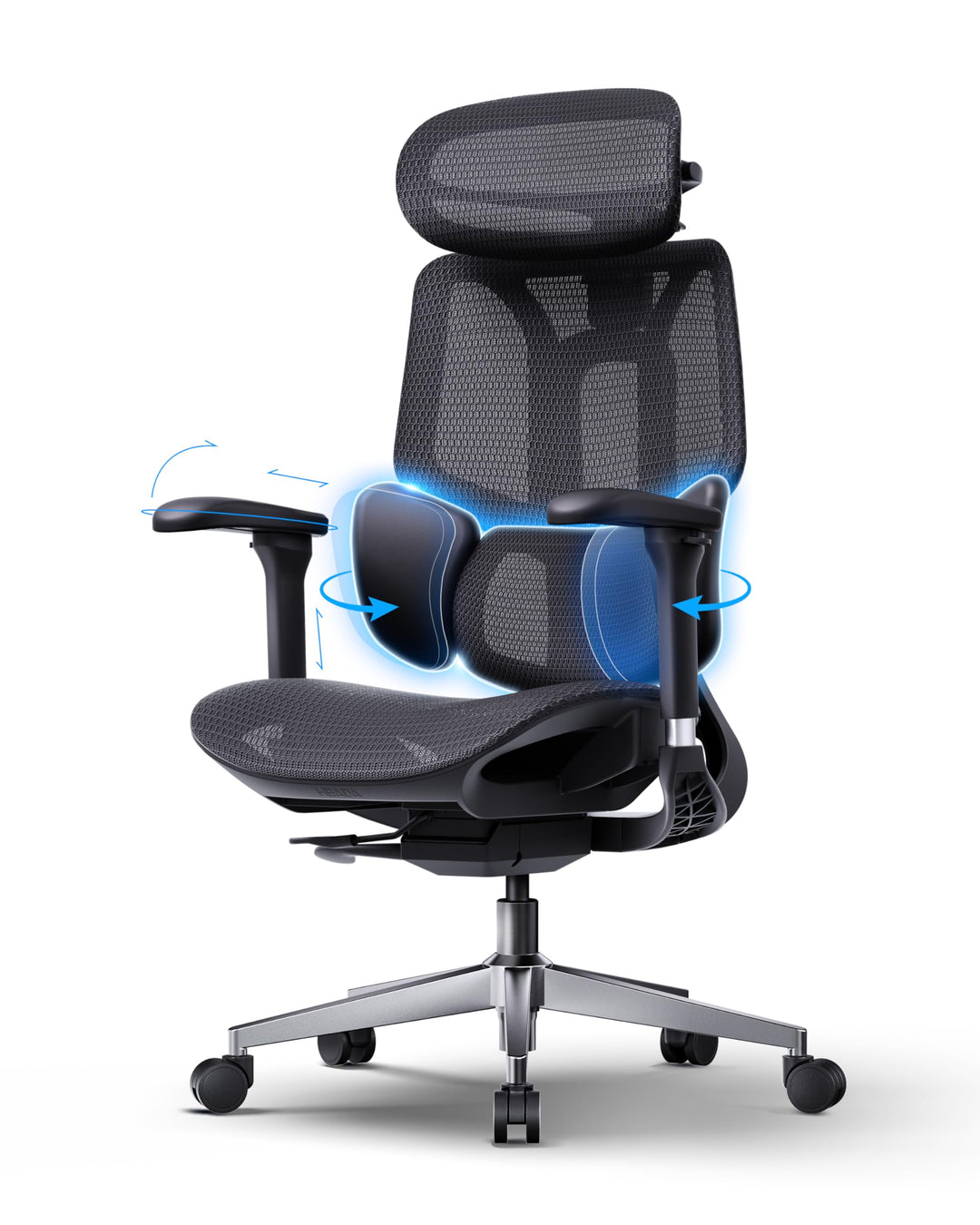 Hbada E3 Air 2026 Edition Ergonomischer Bürostuhl, 3-Zonen-Lordosenstütze, Comfy Home Office Chair m