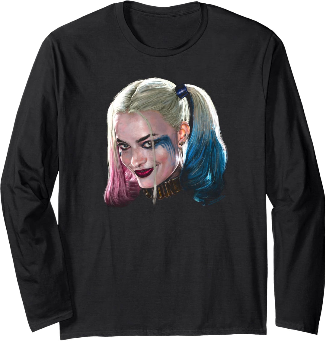 Suicide Squad Harley Quinn Head Langarmshirt