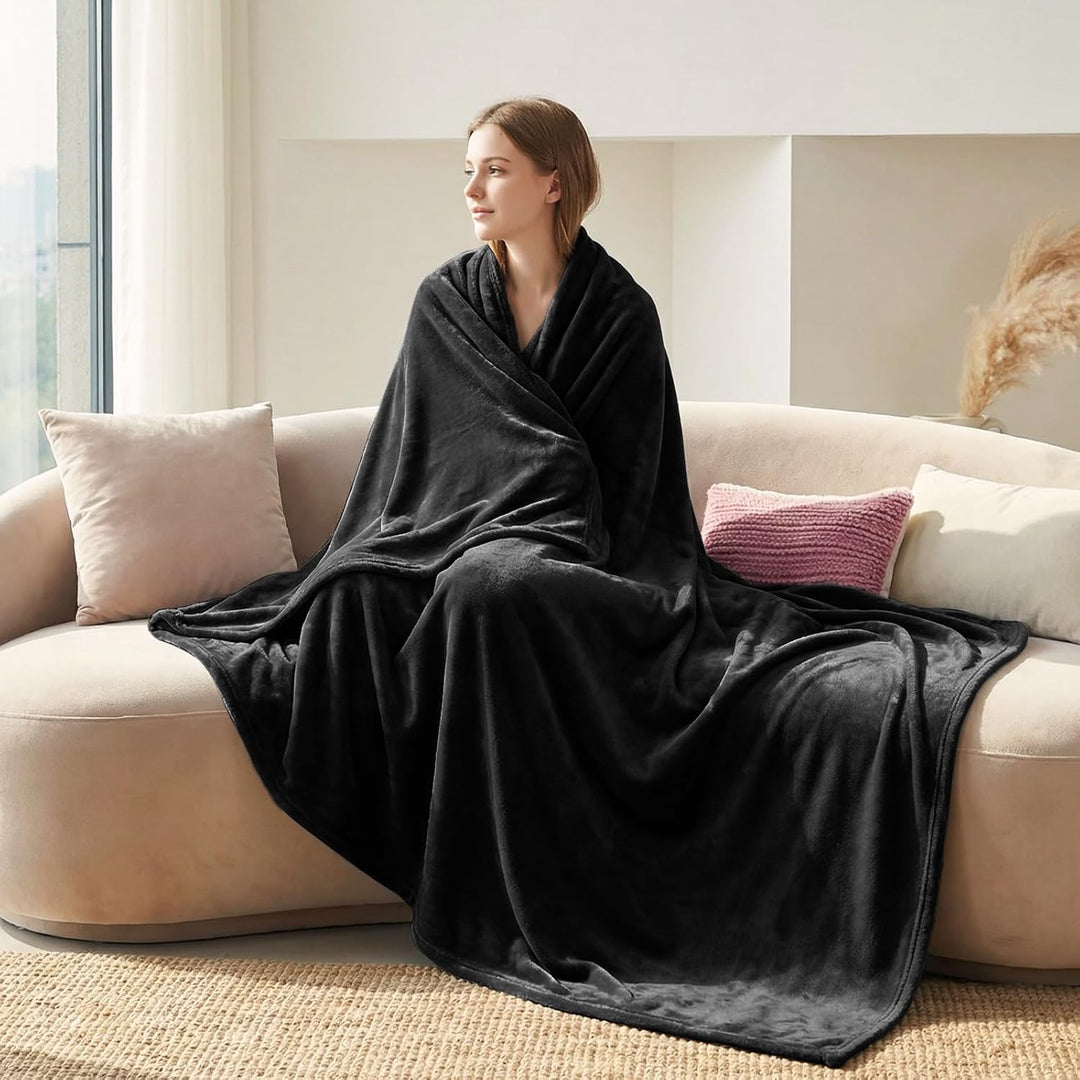 CozyLux Kuscheldecke Flauschig Decke 230x270 cm Schwarz, 230x270 cm Schwarz