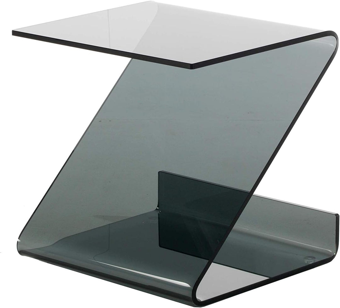 IMAGO FACTORY Roy | Couchtisch Servetto – Lampentisch aus Rauchglas, gewölbt, für Wohnzimmer, Coucht