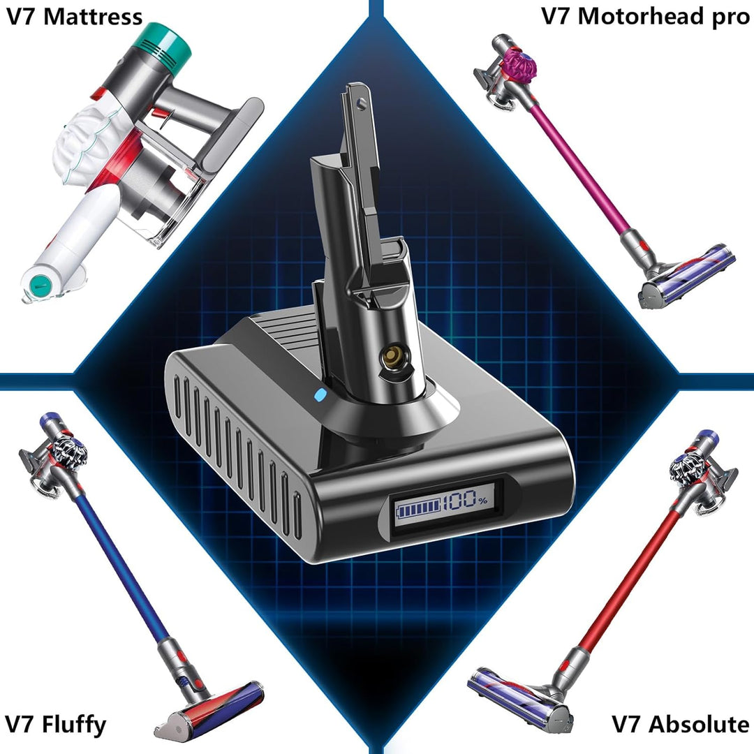 V7 Akku 8000mAh Ersatzakku für Dyson V7 SV11 Kompatibel mit Dyson SV11 Animal Tigger Motorhead Absol