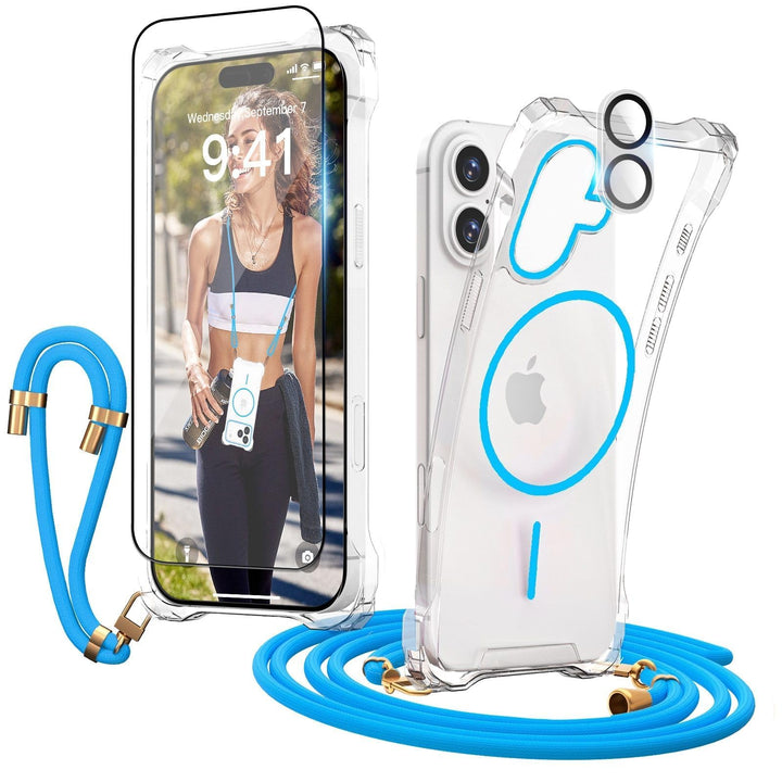 Handyband Abnehmbar für iPhone 17 Hülle mit Band, Langes Band zum Umhängen &amp; Kurzkordel für Handgele