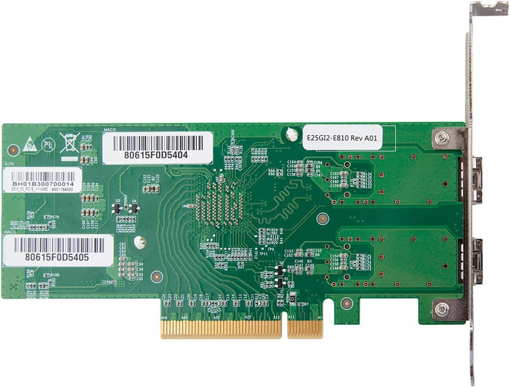 25G NIC Dual SFP28 Port Network Card with Low-Profile Bracket, with Intel E810- XXVAM2 Controller, C