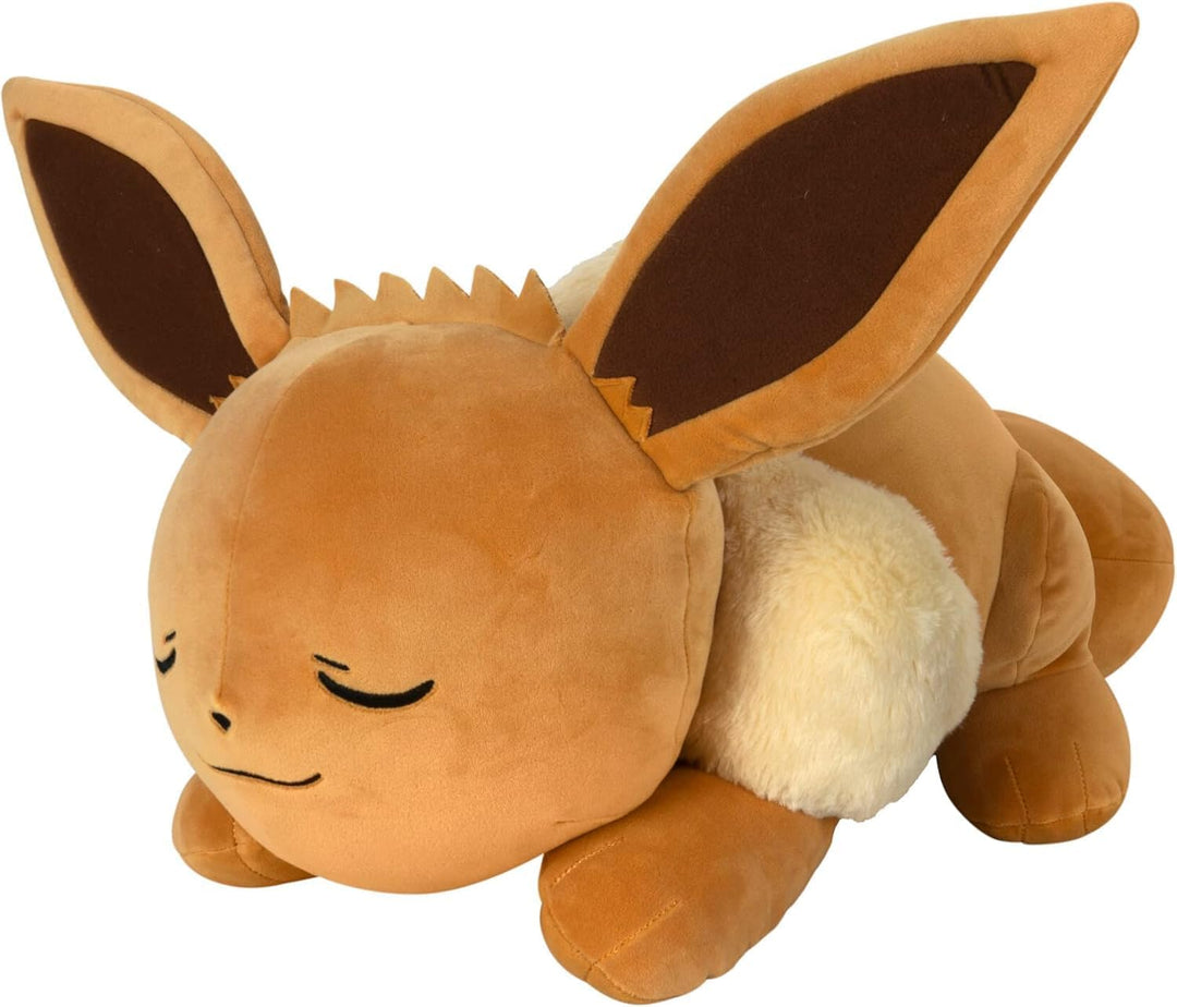 Pokémon PKW4322-45cm Schlafendes Plüsch - Evoli, offizielles Plüsch
