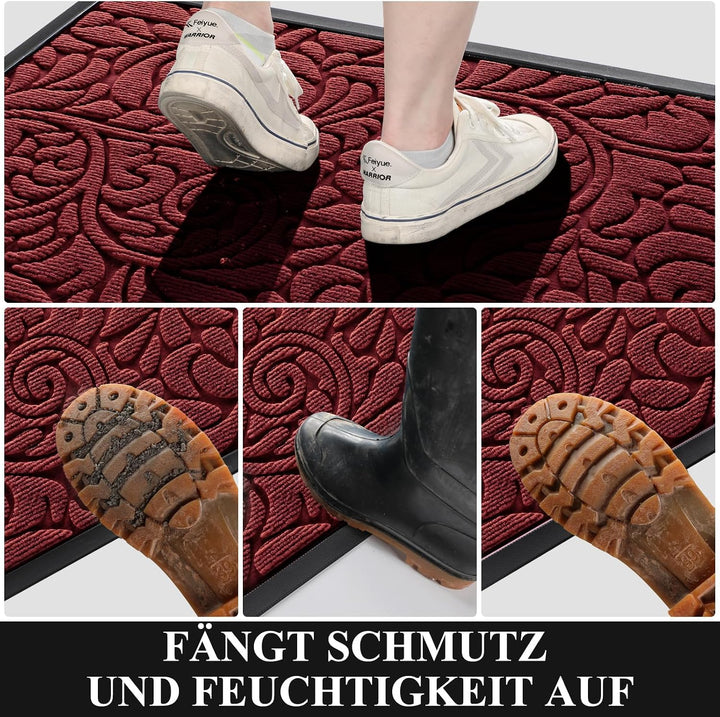Yimobra Fussmatten - Innen und Aussen, Waschbar Fussmatte, Rutschfester Schmutzfänger Teppich für Ei