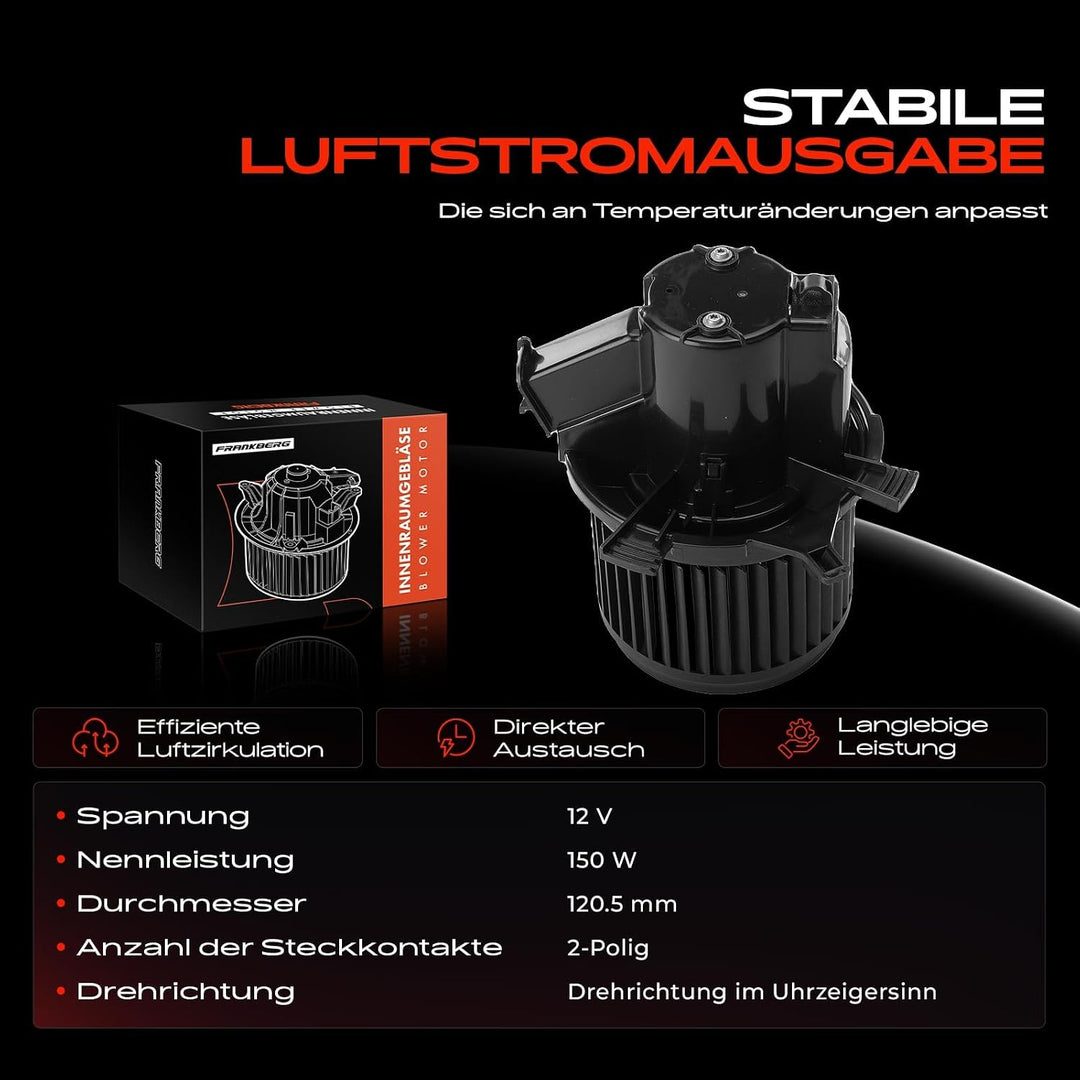 Frankberg 1x Gebläsemotor Innenraumgebläse Kompatibel mit C-Elysee DD 1.2L-1.6L 2012-2022 301 1.2L-1
