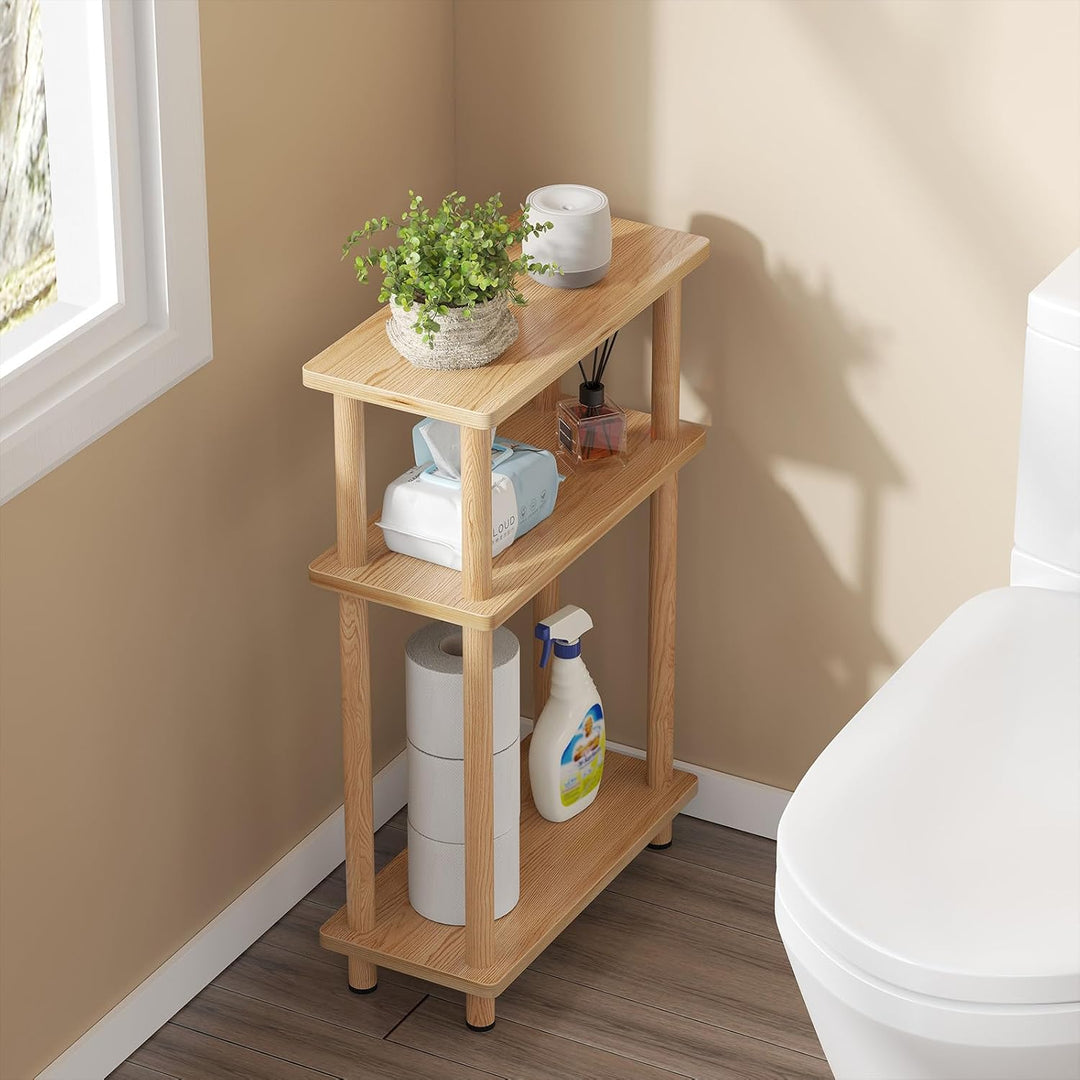 YOUDENOVA Beistelltisch Holz, Beistelltisch Schmal, 40x18x61.5 cm, 3 Tier Kleiner Tisch Für Wohnzimm