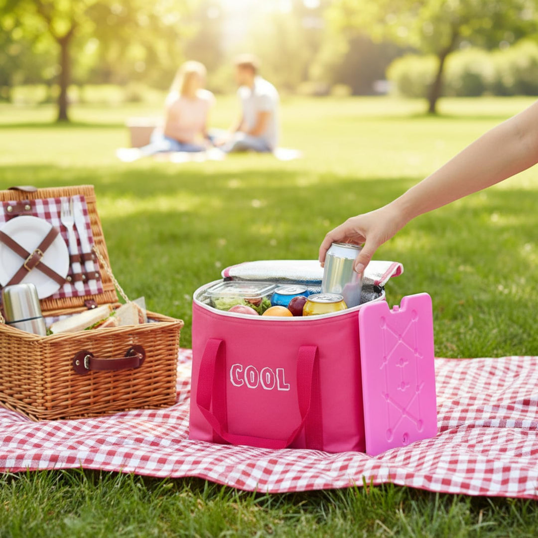 com-four® Kühltasche mit Kühlelement - Faltbare Thermo-Kühlbox - leichte Isoliertasche für Camping &amp;