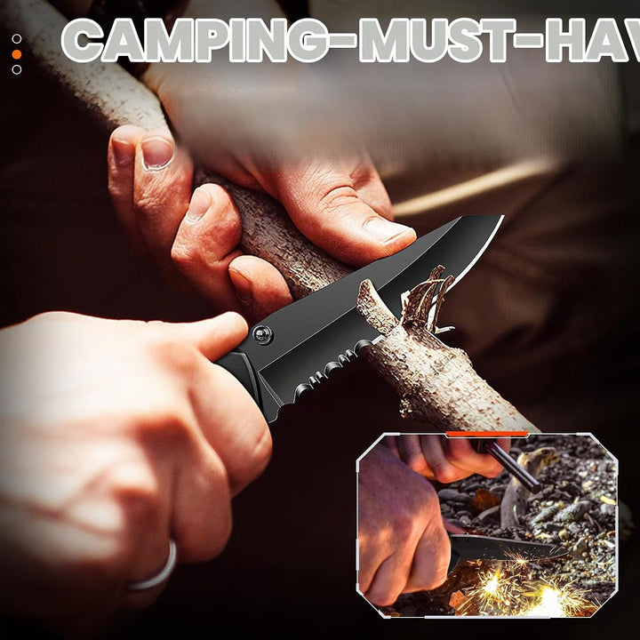 PURPLEBIRD Multitool Werkzeug 16 in 1 Survival Faltbares Gadgets mit Taschenmesser und 9 Bits Multif