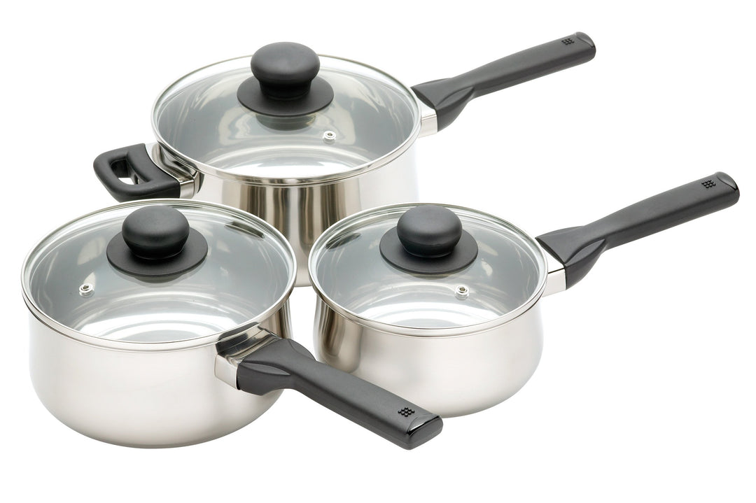 KitchenCraft Jury Induktionssichere Töpfe aus Edelstahl, 3er-Set