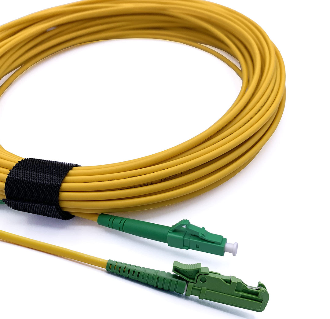 Elfcam® - 25m LWL Glasfaser-Kabel E2000/APC auf LC/APC Stecker, Simple Singlemode 9/125μm OS2 Patchk
