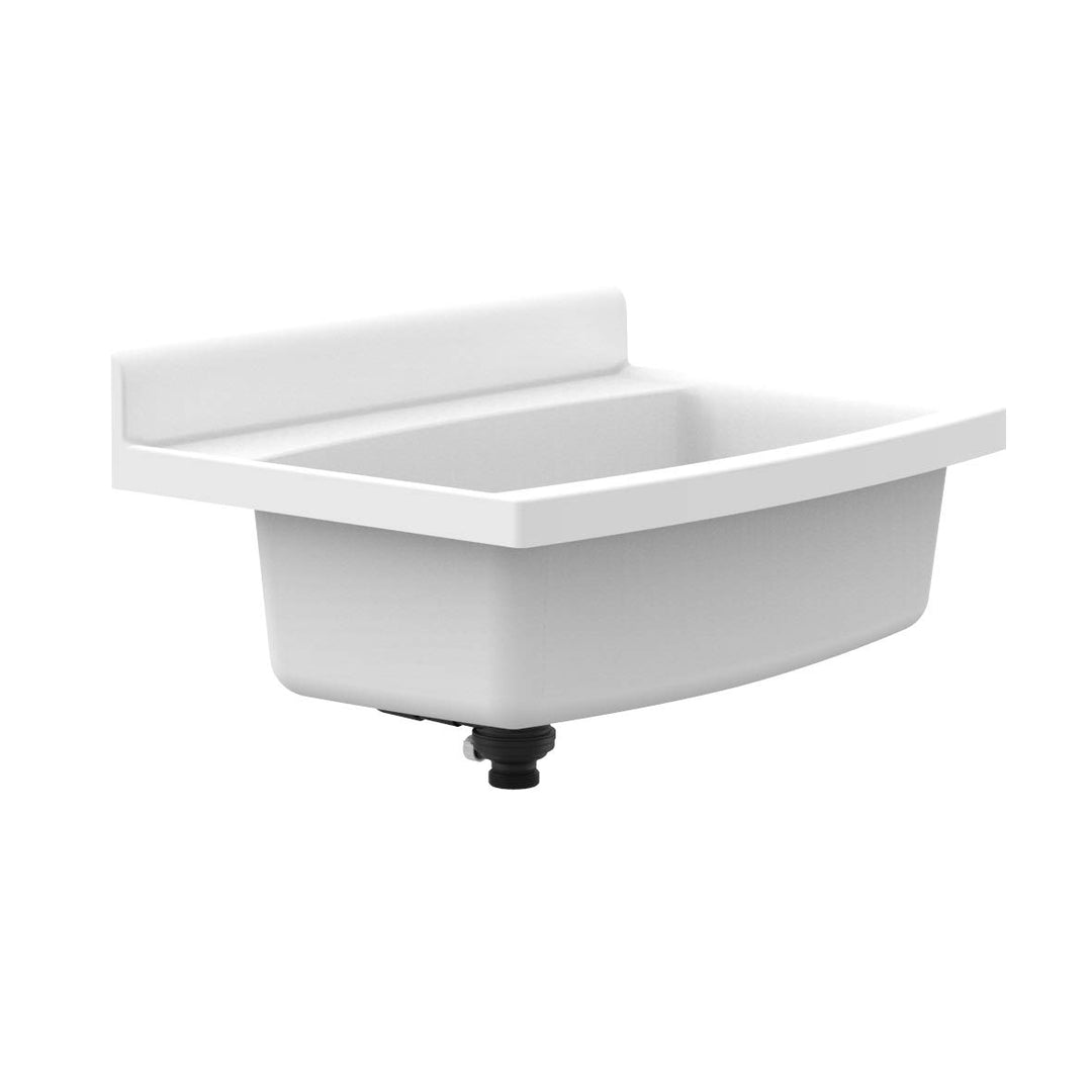 Sanit Maxi Waschbecken (schlagfester Kunststoff, weiss, Fassungsvermögen 33 l, Überlauf, Zubehör) 60