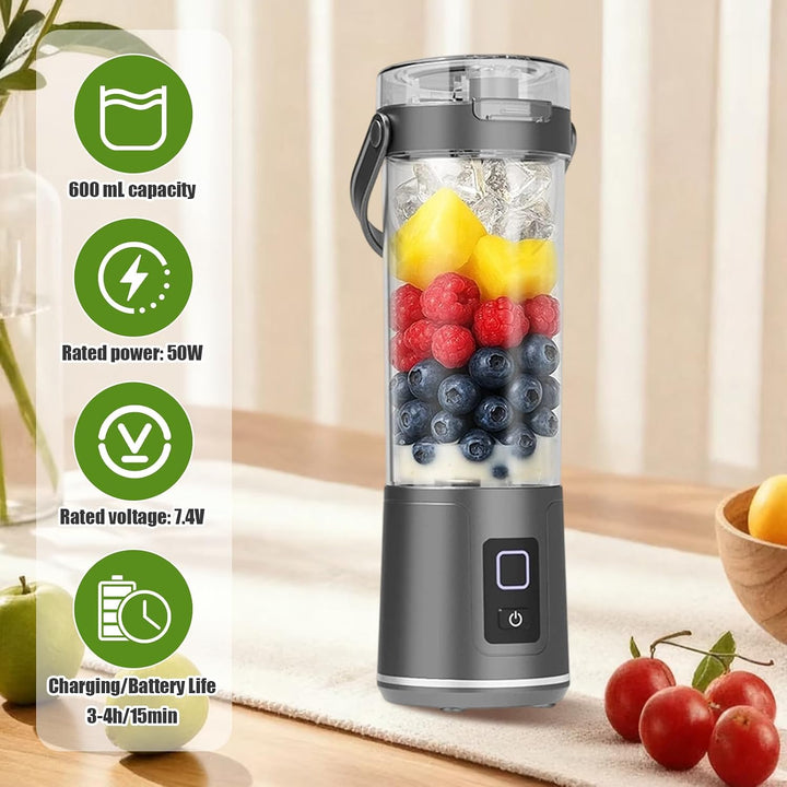 Tragbarer Mixer to go &amp; Smoothie Maker,600ml Mini Standmixer mit 12 Klingen,BPA-freier Becher mit Au