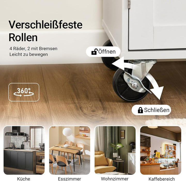 SoBuy Kücheninsel mit Arbeitsplatte Rollbarer Küchenwagen &amp; Servierwagen mit Schublade Freistehende