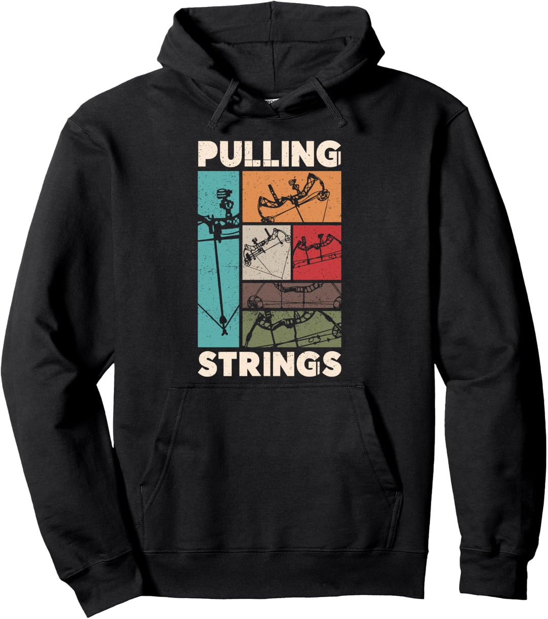 Bogenschiessen Bogen Archer Vintage Retro Compound Bogen Ziehen Pullover Hoodie