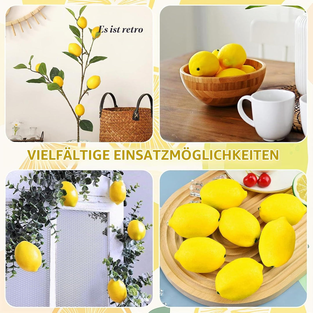 Zitronen Deko Party Künstliches Obst Frisch Künstliche Früchte Gelbe Zitrone 8 Stück Gefälschte Zitr