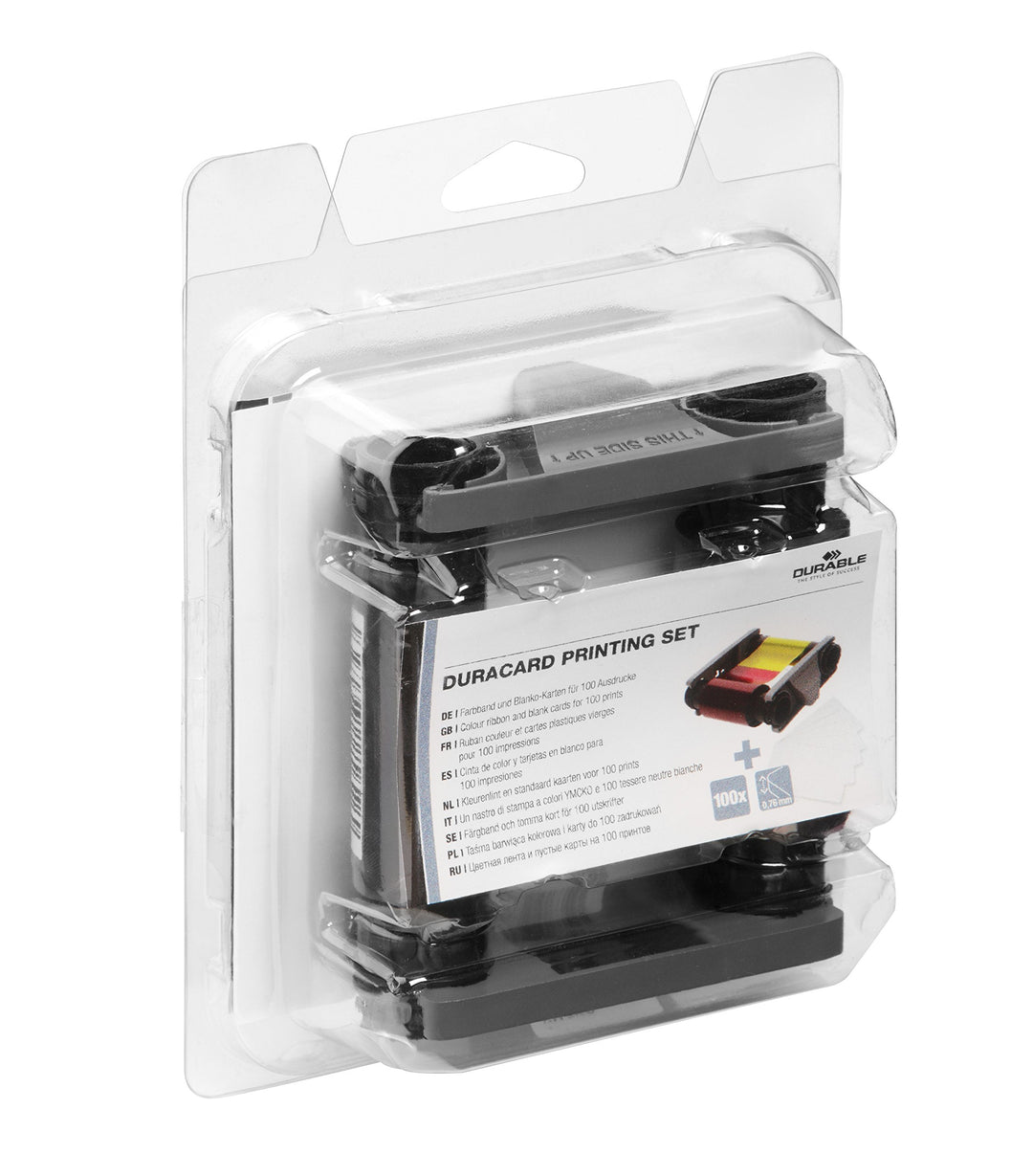 Durable Farbband und 100 Plastikkarten Duracard Printing Set, sortiert, 891300 Druckset, Druckset
