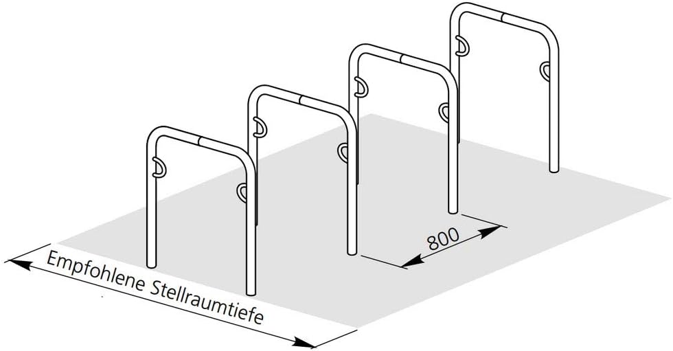 BRB Fahrradanlehnsystem/Anlehnbügel, Breite 750 mm, Höhe 800 mm, verzinkt, Ausf. zum Aufdübeln