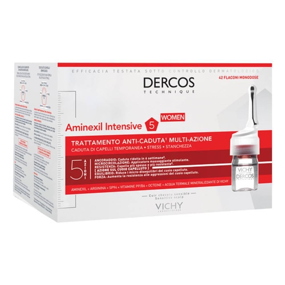 Vichy Dercos Aminexil Intensive 5 Haarausfallbehandlung für Frauen 42 ampullen