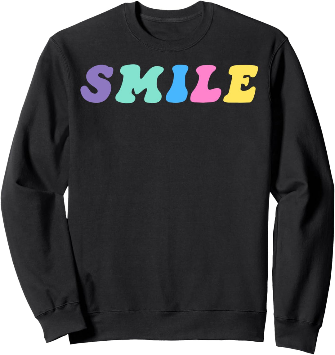 Trendy Fifth Sun Simple Smile Embroidery Sweatshirt