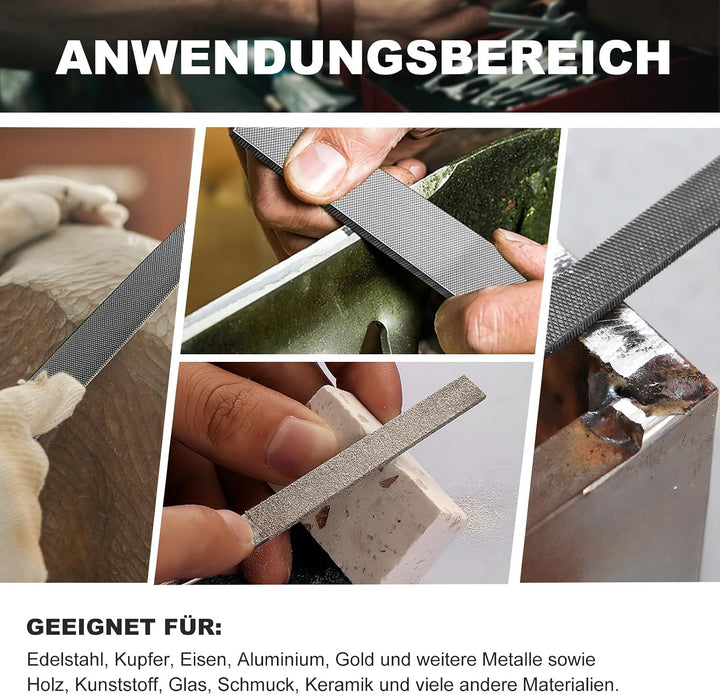 TARIST Feilenset Metall 17tlg mit Werkzeugtasche, inkl 12 Nadelfeilen, 4 Metallfeilen, 1 Stahlbürste