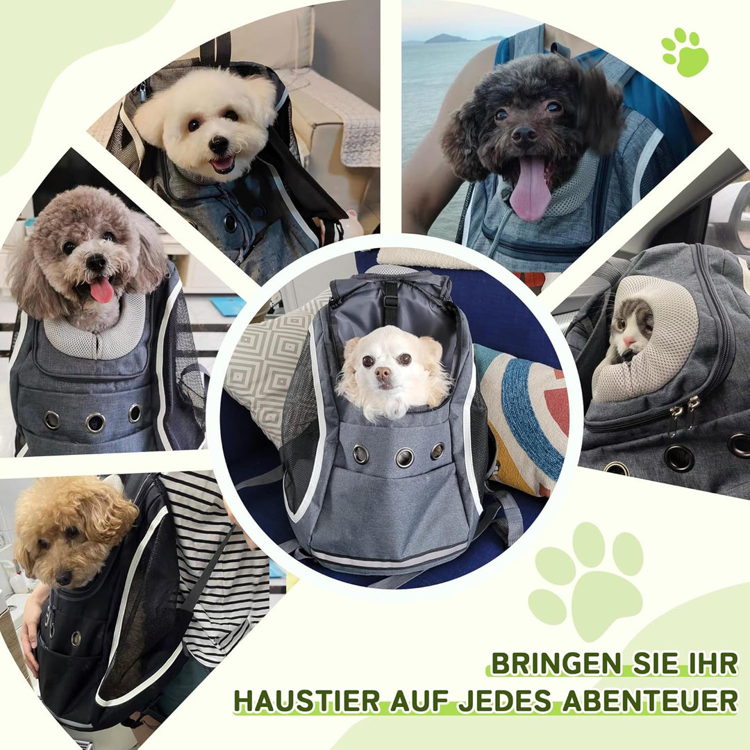ALLSOPETS Haustier Hunde Rucksäcke Tragbar Transport Rucksack Reisen Tragetasche für Haustiere Reise